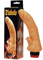 Vibrátor, dildó, műpénisz - Vagina és klitorisz vibrátor: Diabolo - csiklókényeztetős vibrátor 21 cm termék fotó, kép