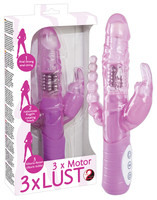Vibrátor, dildó, műpénisz - Vagina és klitorisz vibrátor: 3-as hatás vibrátor - rózsaszín termék fotó, kép