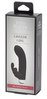 Vibrátor, dildó, műpénisz - Vagina és klitorisz vibrátor: A szürke ötven árnyalata Mini Greedy Girl - akkus, csiklókaros vibrátor (fekete) termék fotó, kép