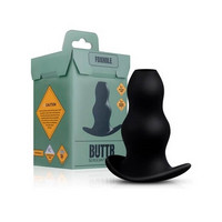 Popsi szex, anál szex - Dildó, vibrátor, butt-plug: BUTTR Foxhole - üreges análtágító dildó (fekete) termék fotó, kép