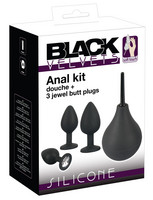 Popsi szex, anál szex - Dildó, vibrátor, butt-plug: Black Velvet - anál dildó szett (4 részes) - fekete termék fotó, kép