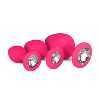 Popsi szex, anál szex - Dildó, vibrátor, butt-plug: Easytoys Diamond - anál dildó szett (pink) termék fotó, kép