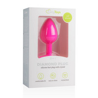 Popsi szex, anál szex - Dildó, vibrátor, butt-plug: Easytoys Diamond - fehér köves anál dildó (kicsi) - pink termék fotó, kép