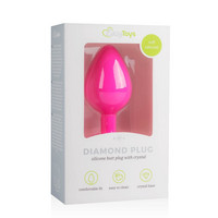 Popsi szex, anál szex - Dildó, vibrátor, butt-plug: Easytoys Diamond - fehér köves anál dildó (közepes) - pink termék fotó, kép