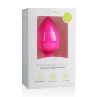 Popsi szex, anál szex - Dildó, vibrátor, butt-plug: Easytoys Diamond - fehér köves anál dildó (nagy) - pink termék fotó, kép