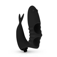 Vibrátor, dildó, műpénisz - Klitorisz izgatók: Easytoys Finger - 2in1 ujjvibrátor (fekete) termék fotó, kép