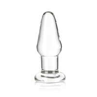 Popsi szex, anál szex - Dildó, vibrátor, butt-plug: GLAS - klasszikus üveg anál dildó (áttetsző) termék fotó, kép