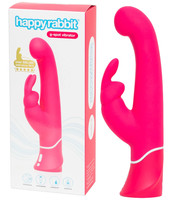 Vibrátor, dildó, műpénisz - Vagina és klitorisz vibrátor: Happyrabbit G-spot - vízálló, akkus csiklókaros vibrátor (pink) termék fotó, kép