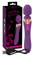 Vibrátor, dildó, műpénisz - Vibrátorok (rezgő vibrátor): Javida Double - masszírozó vibrátor (lila) termék fotó, kép
