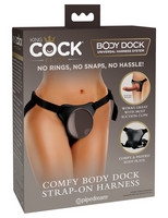 Vibrátor, dildó, műpénisz - Felcsatolható péniszek: King Cock Elite Comfy Body Dock - felcsatolható alsó (barna) termék fotó, kép