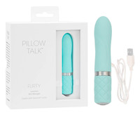Vibrátor, dildó, műpénisz - Mini vibrátor (rezgő): Pillow Talk Flirty - akkus rúd vibrátor (türkiz) termék fotó, kép