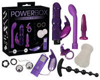 Vibrátor, dildó, műpénisz - Vibrátor készletek: PowerBox - nyuszis vibrátoros készlet (10 részes) termék fotó, kép