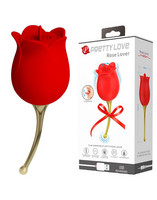 Vibrátor, dildó, műpénisz - Klitorisz izgatók: Pretty Love Rose Lover - akkus, nyelves 2in1 csiklóvibrátor (piros) termék fotó, kép