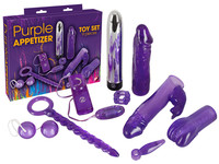 Vibrátor, dildó, műpénisz - Vibrátor készletek: Purple Appetizer - szexjáték szett (9 részes) termék fotó, kép