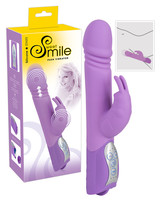 Vibrátor, dildó, műpénisz - Vagina és klitorisz vibrátor: SIMLE Push - lökő, csiklókaros vibrátor (lila) termék fotó, kép