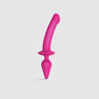 Vibrátor, dildó, műpénisz - Dildók (nem rezgő): Strap-on-me Swith Semi-Realistic XXL - 2in1 szilikon dildó (pink) termék fotó, kép