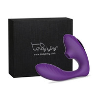 Vibrátor, dildó, műpénisz - Vagina és klitorisz vibrátor: Tracydog - vízálló G-pont vibrátor és csiklóizgató egyben (lila) termék fotó, kép