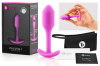 Popsi szex, anál szex - Dildó, vibrátor, butt-plug: b-vibe Snug Plug 1 - anál dildó belső súllyal (55g) - pink termék fotó, kép
