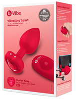 Popsi szex, anál szex - Dildó, vibrátor, butt-plug: b-vibe heart - akkus, rádiós anál vibrátor (piros) termék fotó, kép