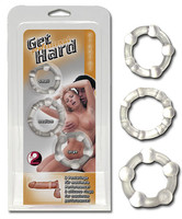 Férfi kellékek - Péniszgyűrű, heregyűrű: 3-as szett - áttetsző termék fotó, kép