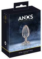 Popsi szex, anál szex - Dildó, vibrátor, butt-plug: ANOS Metal (3,8 cm) - fémkalitkás anál dildó (ezüst)  termék fotó, kép