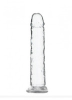 Vibrátor, dildó, műpénisz - Dildók (nem rezgő): Addiction Crystal - talpas dildó (áttetsző) - 18 cm termék fotó, kép