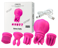 Vibrátor, dildó, műpénisz - Klitorisz izgatók: Adrien Lastic Caress - akkus, forgó csikló vibrátor szett (pink) termék fotó, kép