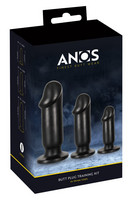 Popsi szex, anál szex - Dildó, vibrátor, butt-plug: Anos Trainig Kit - anál dildó szett (3 részes) - fekete termék fotó, kép