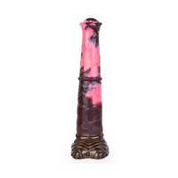 Vibrátor, dildó, műpénisz - Dildók (nem rezgő): Bad Horse - szilikon lószerszám dildó - 24 cm (barna-pink) termék fotó, kép