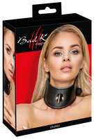 Bondage, Kötözés, S/M - Nyakörvek, bilincsek: Bad Kitty - bőrhatású nyakörv karikával (fekete) termék fotó, kép