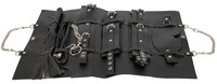 Bondage, Kötözés, S/M - Kötözés: Bad Kitty - műbőr kötöző szett táskában (11 részes) - fekete termék fotó, kép