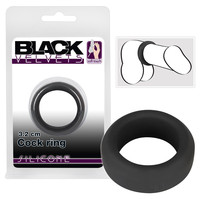 Férfi kellékek - Péniszgyűrű, heregyűrű: Black Velvet - vastagfalú péniszgyűrű (3,2 cm) - fekete termék fotó, kép