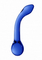 Christalino G-Rider - hajlított, G-pont üveg dildó (kék) kép