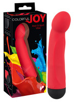 Vibrátor, dildó, műpénisz - G-pont vibrátor: Colorful JOY - szilikon G-pont vibrátor (piros) termék fotó, kép