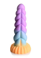 Vibrátor, dildó, műpénisz - Dildók (nem rezgő): Creature Cocks Mystique - unikornis szilikon dildó - 21 cm (lila-sárga) termék fotó, kép