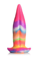 Vibrátor, dildó, műpénisz - Dildók (nem rezgő): Creature Cocks Tongue - világító szilikon dildó - 21 cm (szivárvány) termék fotó, kép
