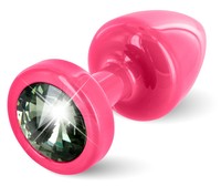 Popsi szex, anál szex - Dildó, vibrátor, butt-plug: DIOGOL Anni - fekete köves anál kúp - pink (2,5 cm) termék fotó, kép