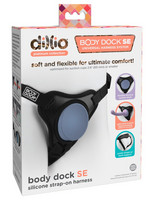 Vibrátor, dildó, műpénisz - Felcsatolható péniszek: Dillio Body Dock SE - felcsatolható alsó (fekete-kék) termék fotó, kép