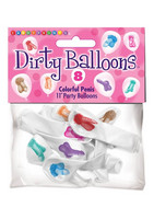 Ajándéktárgyak - Legénybúcsú, leánybúcsú, party: Dirty Balloons - pénisz mintás léggömb (7 db) termék fotó, kép