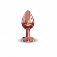 Popsi szex, anál szex - Dildó, vibrátor, butt-plug: Dorcel Diamond Plug M - alumínium anál dildó - közepes (rózsaarany) termék fotó, kép