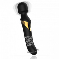 Vibrátor, dildó, műpénisz - Vibrátorok (rezgő vibrátor): Dorcel Dual Orgasms Gold - akkus, 2in1 masszírozó vibrátor (fekete) termék fotó, kép