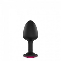 Popsi szex, anál szex - Dildó, vibrátor, butt-plug: Dorcel Geisha Plug Ruby L - pink köves anál dildó (fekete) termék fotó, kép