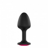 Popsi szex, anál szex - Dildó, vibrátor, butt-plug: Dorcel Geisha Plug Ruby XL - pink köves anál dildó (fekete) termék fotó, kép
