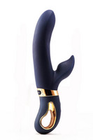 Vibrátor, dildó, műpénisz - Vagina és klitorisz vibrátor: Dream Toys Atropos - akkus, melegítős vibrátor (kék) termék fotó, kép