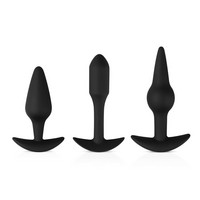 Popsi szex, anál szex - Dildó, vibrátor, butt-plug: Easytoys Pleasure kit - változatos anál dildó szett (fekete) termék fotó, kép