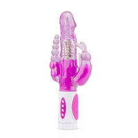 Vibrátor, dildó, műpénisz - Vagina és klitorisz vibrátor: Easytoys Raving Rabbit - 3 ágú vibrátor (pink) termék fotó, kép