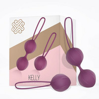 Vibrátor, dildó, műpénisz - Kéjgolyók, tojás vibrátorok: Engily Ross Kelly - 2 részes gésagolyó szett (lila) termék fotó, kép