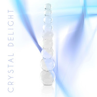 Popsi szex, anál szex - Análfüzérek, anál gyöngysorok: FEELZTOYS GLAZZZ Crystal Delight - gyöngyös üveg dildó (áttetsző) termék fotó, kép