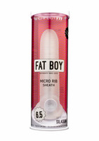 Férfi kellékek - Péniszköpenyek, péniszhosszabbítók: Fat Boy Micro Ribbed - péniszköpeny (17 cm) - tejfehér termék fotó, kép
