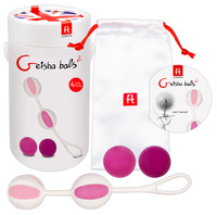Vibrátor, dildó, műpénisz - Kéjgolyók, tojás vibrátorok: Geisha Balls 2 - variálható gésagolyó szett (pink-fehér) termék fotó, kép